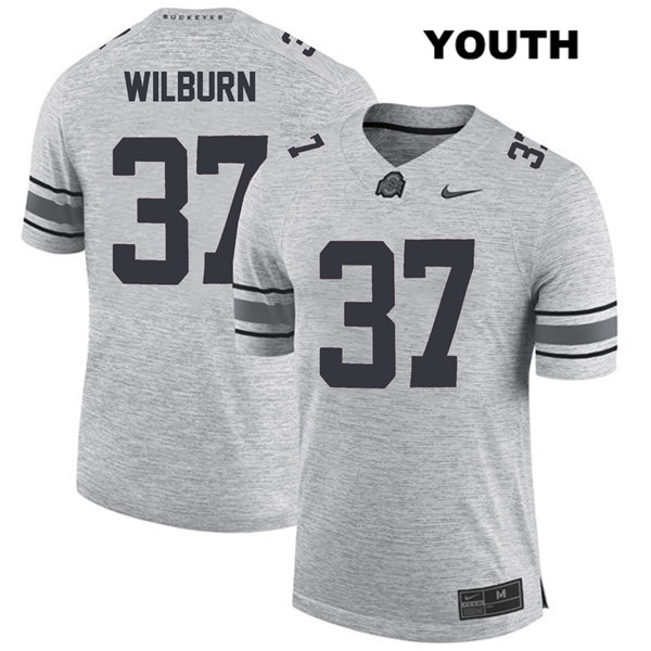 Ohio State Buckeyes Youth Trayvon Wilburn #37 Gray Authentic Nike College NCAA Stitched Football Jersey TS19M45LG